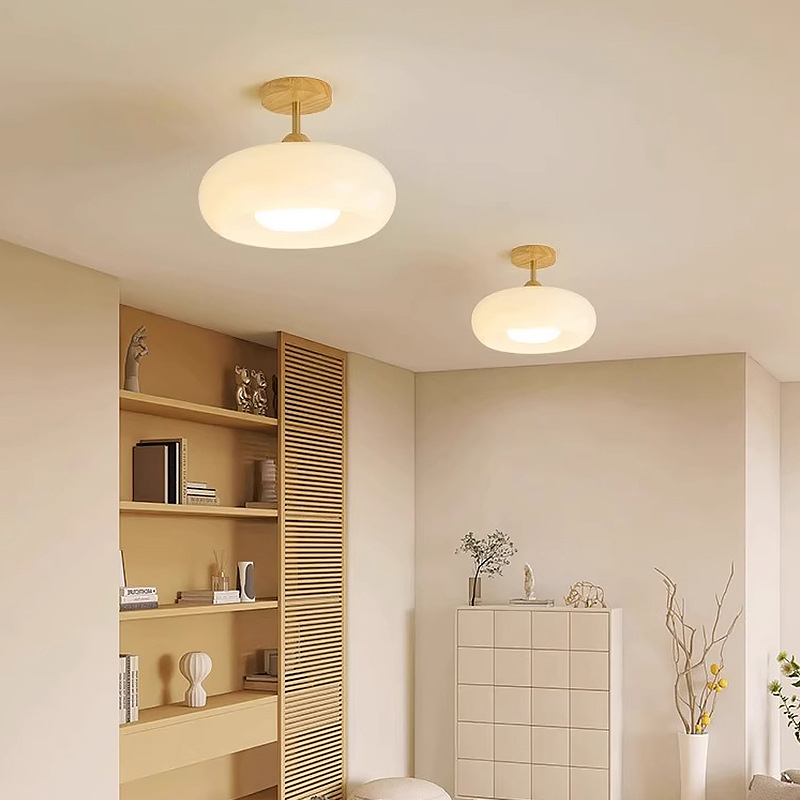 Kremasta vintage stropna svjetiljka, minimalistički dizajn, za blagovaonu, hodnik, balkon, garderobu i spavaću sobu