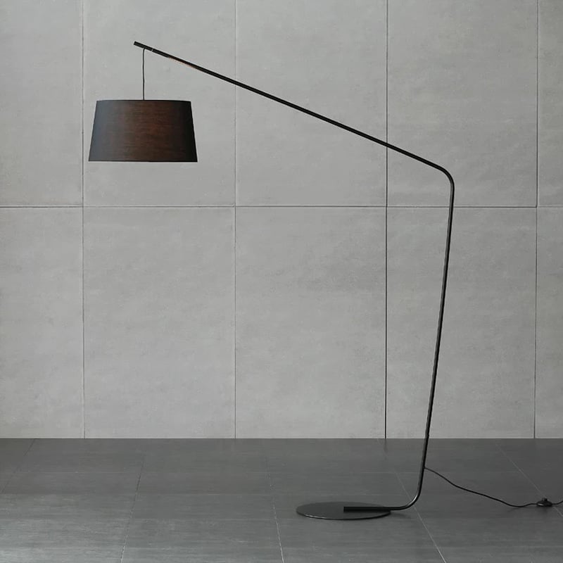 Nordijski postmoderni podna svjetiljka s kovnim tijelom i platnenim sjenilom, LED, 220V, visina 182 cm, za dnevni boravak