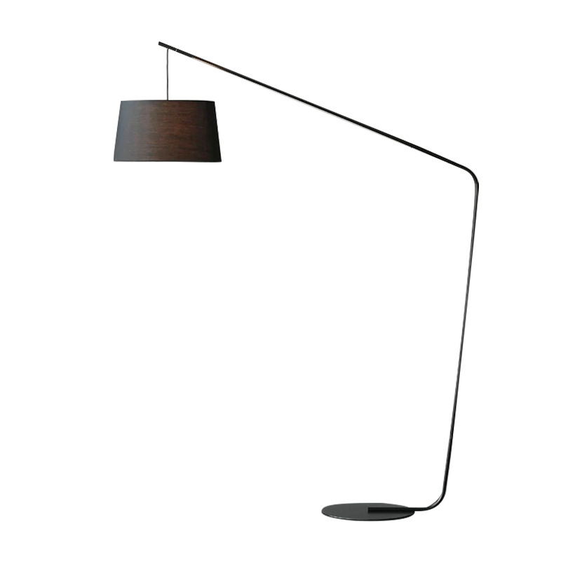 Nordijski postmoderni podna svjetiljka s kovnim tijelom i platnenim sjenilom, LED, 220V, visina 182 cm, za dnevni boravak