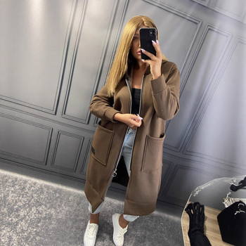 Opuštena pletena haljina s kapuljačom za jesen-zimu, plus veličina, flis unutrašnjost, svakodnevni streetwear, ženski