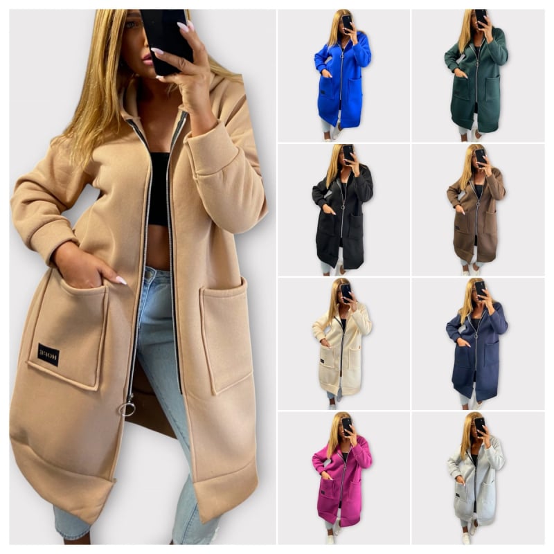 Opuštena pletena haljina s kapuljačom za jesen-zimu, plus veličina, flis unutrašnjost, svakodnevni streetwear, ženski