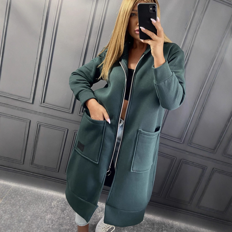 Opuštena pletena haljina s kapuljačom za jesen-zimu, plus veličina, flis unutrašnjost, svakodnevni streetwear, ženski