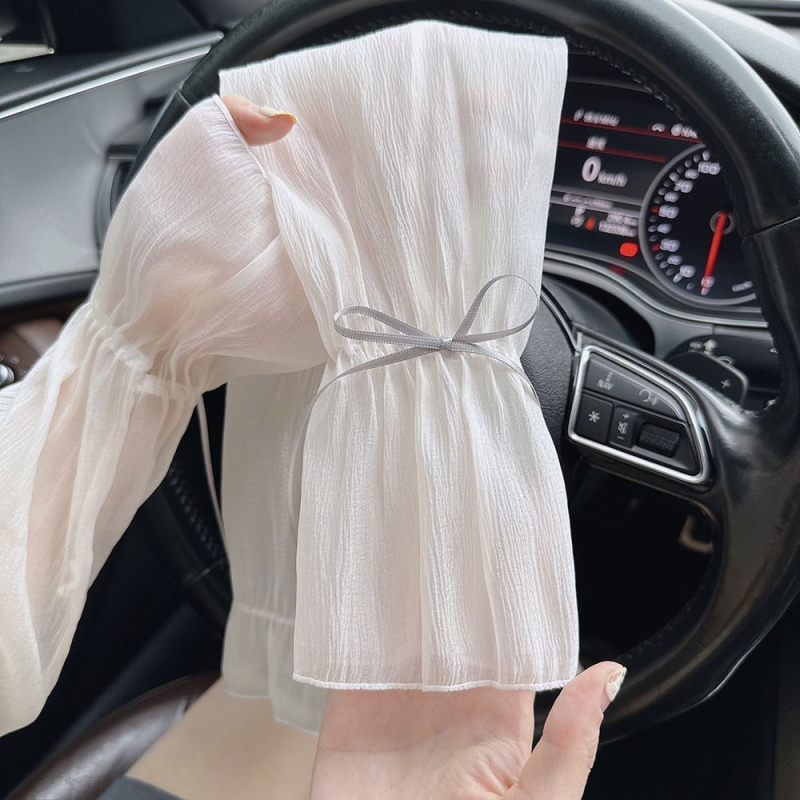 Ženske ljetne rukavice od ledenog svile – lagani, širokog kroja, mašna, zaštita od sunca za vožnju biciklom i automobilom