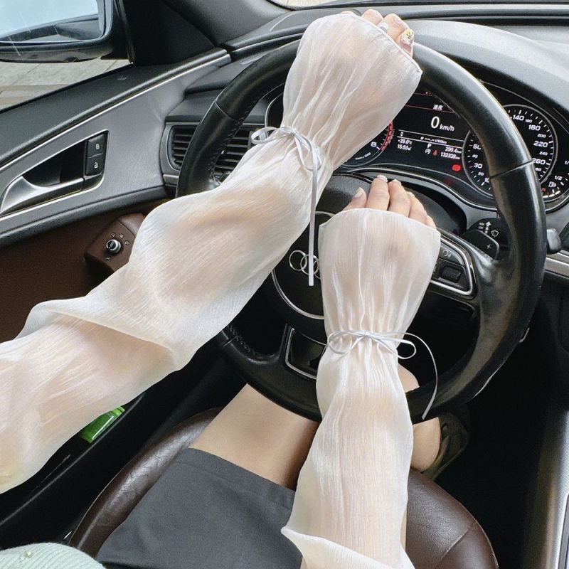 Ženske ljetne rukavice od ledenog svile – lagani, širokog kroja, mašna, zaštita od sunca za vožnju biciklom i automobilom