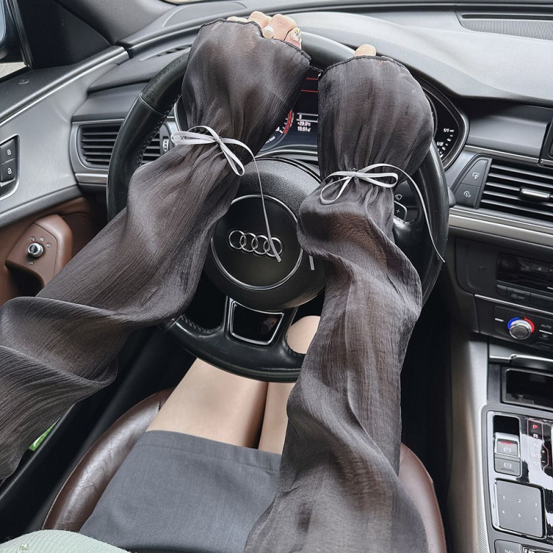 Ženske ljetne rukavice od ledenog svile – lagani, širokog kroja, mašna, zaštita od sunca za vožnju biciklom i automobilom