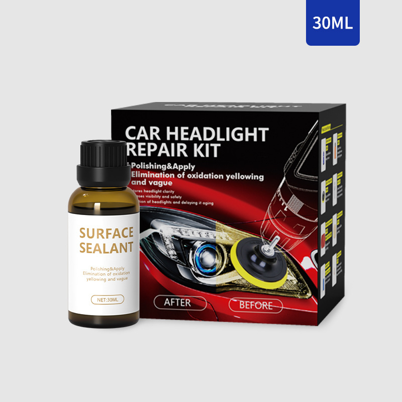 Sada na obnovu svetlometov pre auto s opravnou tekutinou a nástrojmi na leštenie