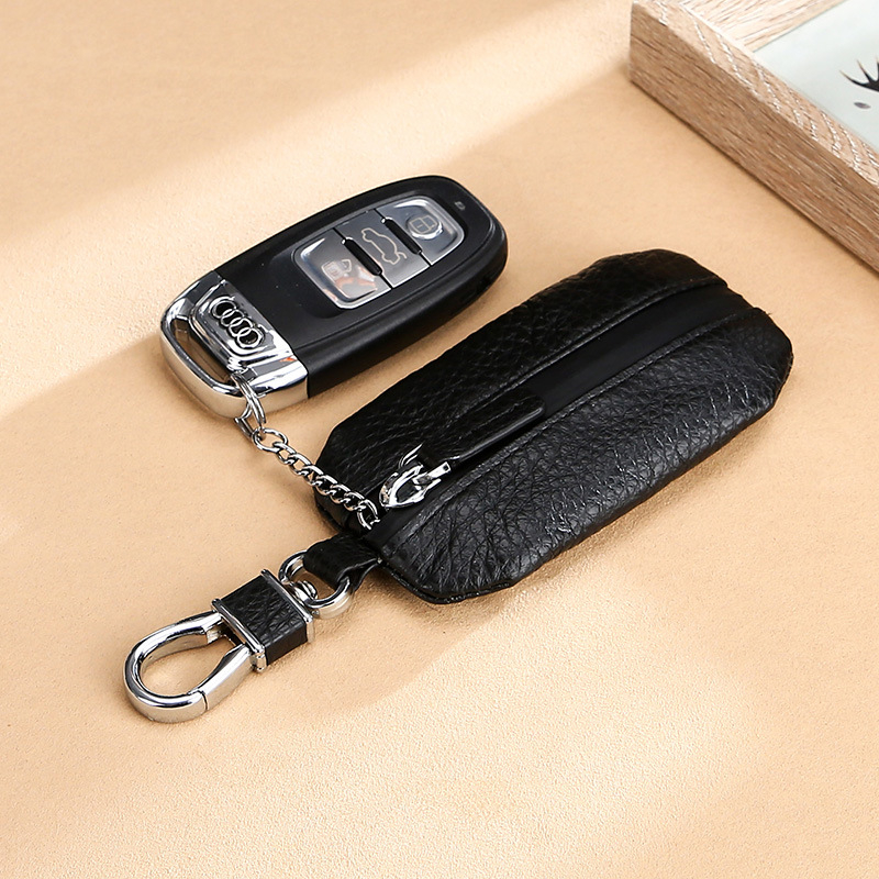Kožna futrola za ključeve automobila, uzorak liči, vodootporan zatvarač, univerzalna za sve ključeve