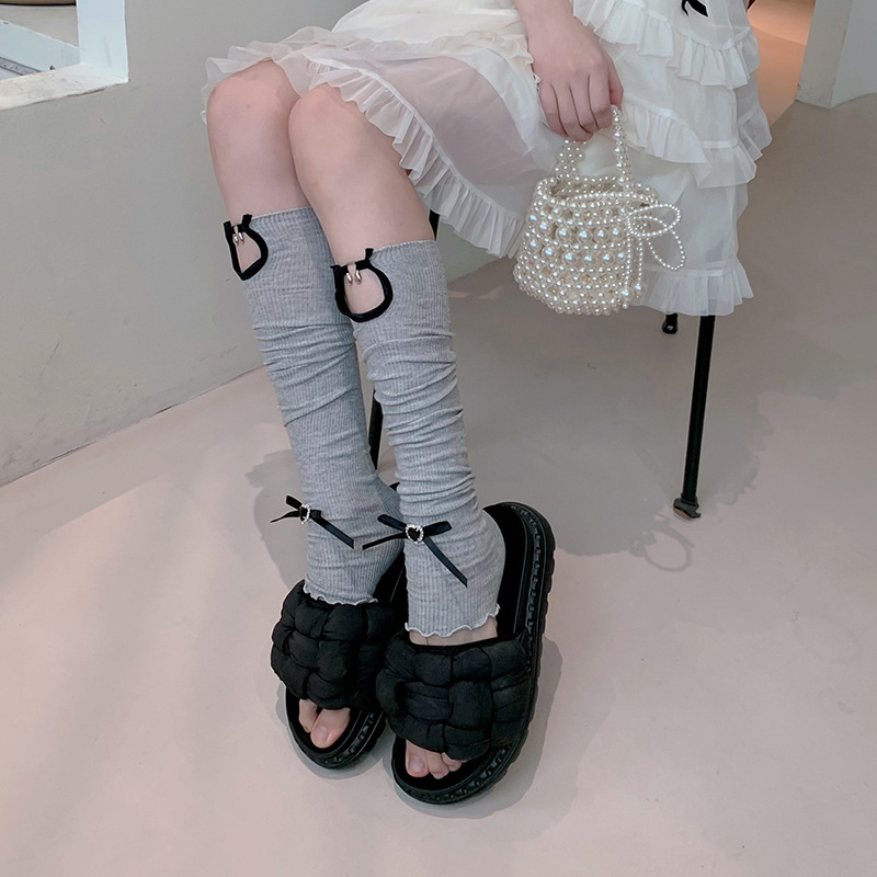 Pamukasti žakardni rukav za nadlakticu, baletno-Lolita stil, topao za jesen i zimu, jednobojna boja, za odrasle žene