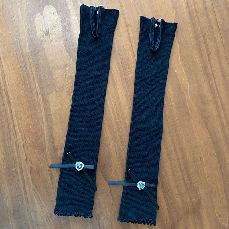 Pamukasti žakardni rukav za nadlakticu, baletno-Lolita stil, topao za jesen i zimu, jednobojna boja, za odrasle žene