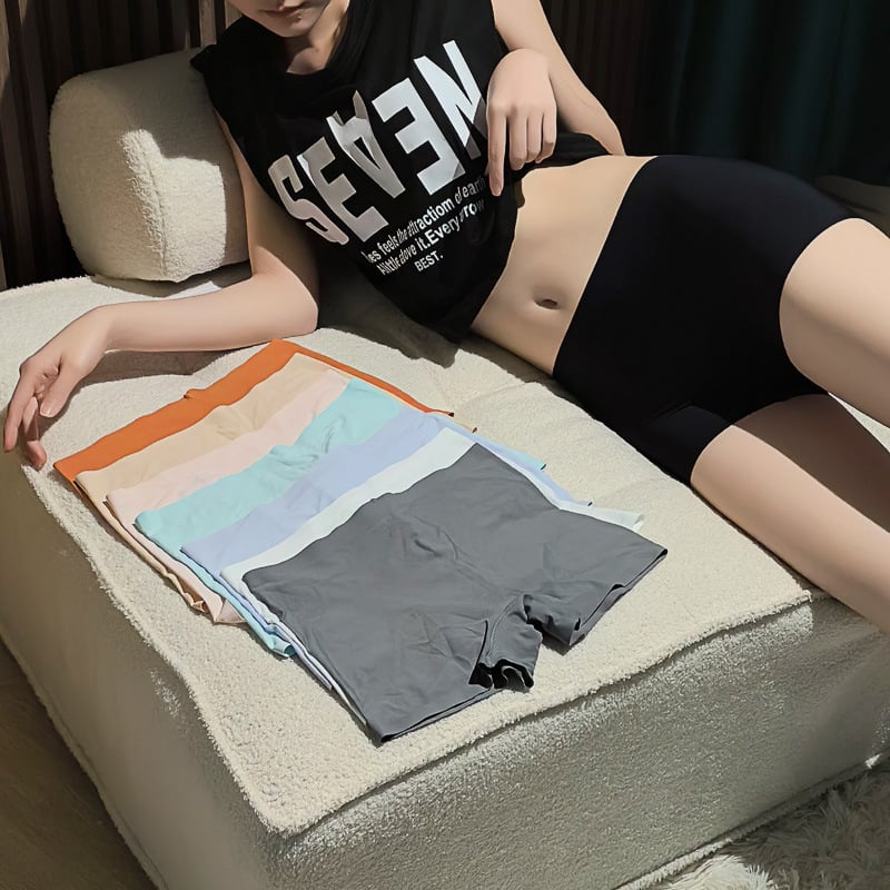 Дамски боксерки със средна талия и стягане на корема, дишаща Ice Silk материя, безпрозрачни