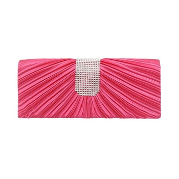 Zlatna ženska večernja clutch torbica s plisiranjem i kristalima – elegantna večernja torba