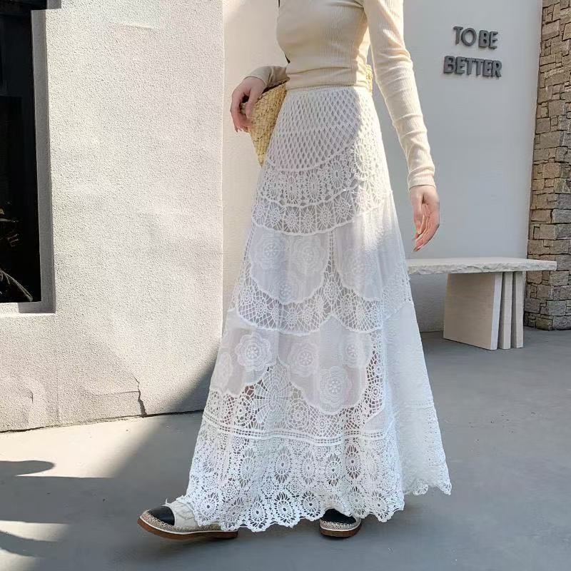 Korejskog stila bluza s prorezima i bijela suknja, casual dvodijelni set