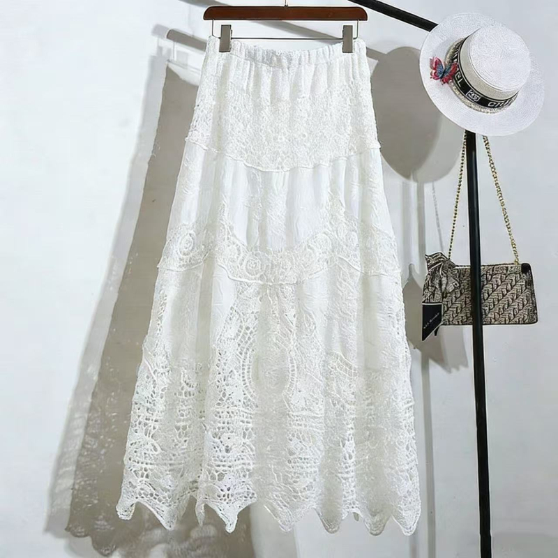 Korejskog stila bluza s prorezima i bijela suknja, casual dvodijelni set