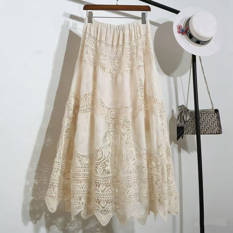 Korejskog stila bluza s prorezima i bijela suknja, casual dvodijelni set