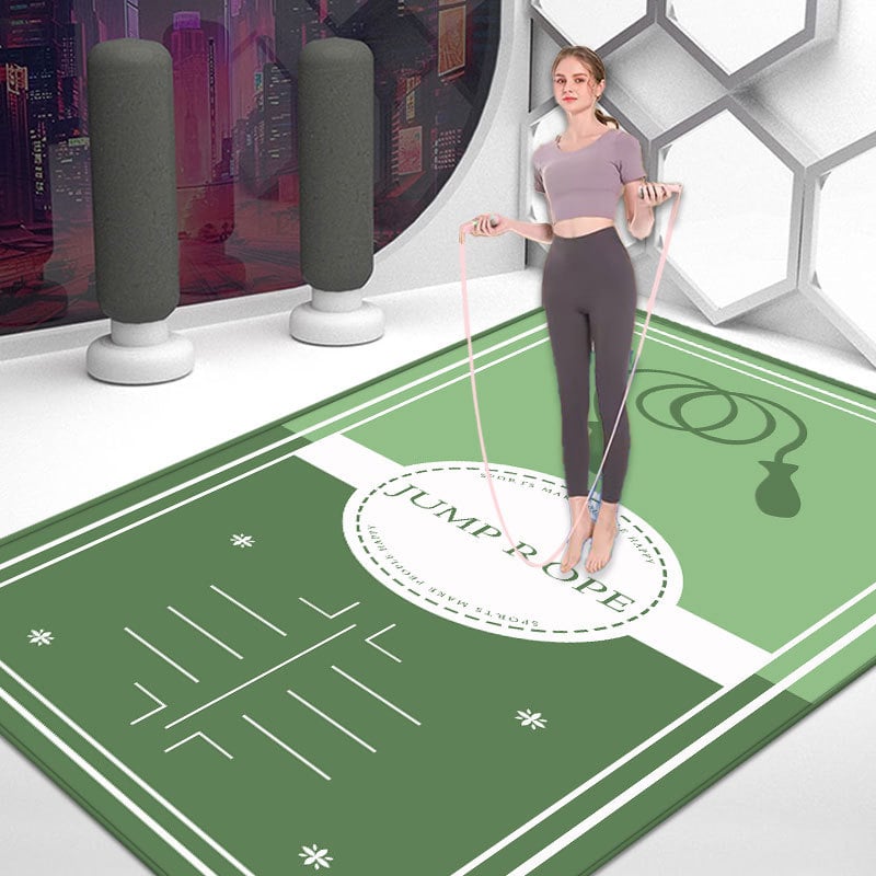 Šok-ublažavajuća podloga za skakanje konopcem, zvučna izolacija, jastuk za koljena, 6 mm debela, protuklizna joga i fitness podloga, 80 × 120 cm.