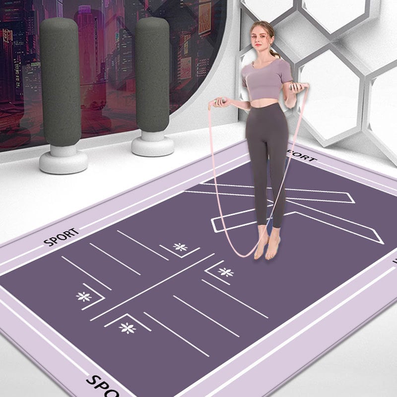 Šok-ublažavajuća podloga za skakanje konopcem, zvučna izolacija, jastuk za koljena, 6 mm debela, protuklizna joga i fitness podloga, 80 × 120 cm.