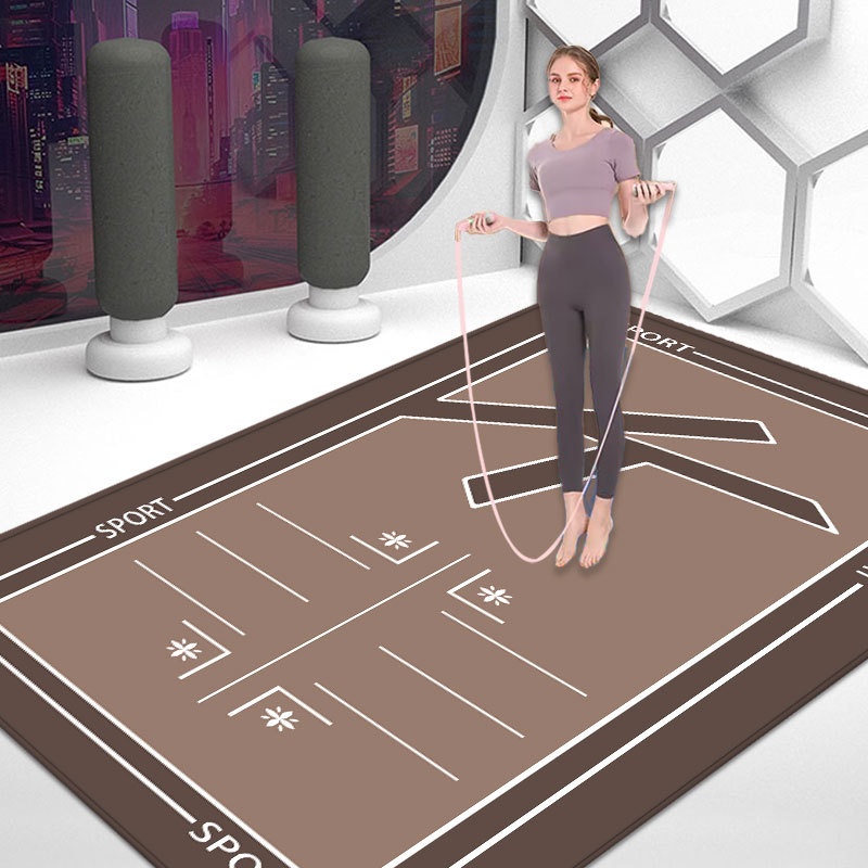 Šok-ublažavajuća podloga za skakanje konopcem, zvučna izolacija, jastuk za koljena, 6 mm debela, protuklizna joga i fitness podloga, 80 × 120 cm.