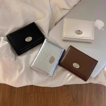 Insta nadahnuti minimalistični novčanik za kartice, izdržljiv, kompaktan, jednobojan, korejski studentski stil, kratak model, lagani luksuz, sve-u-jednom