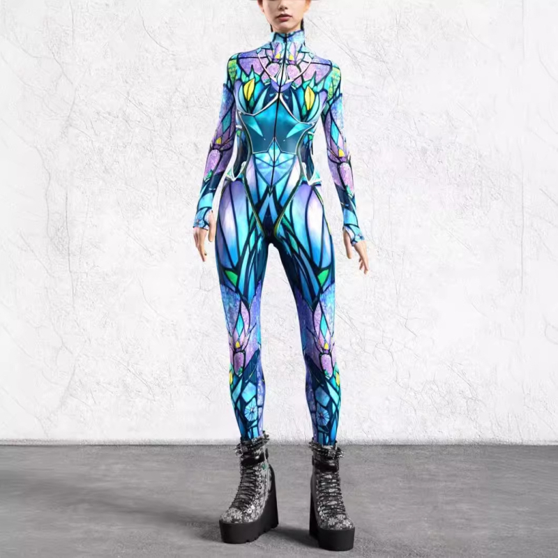 2024 Halloween novi bodysuit s 3D digitalnim otiskom za odrasle cosplay, jednodijelni kostim