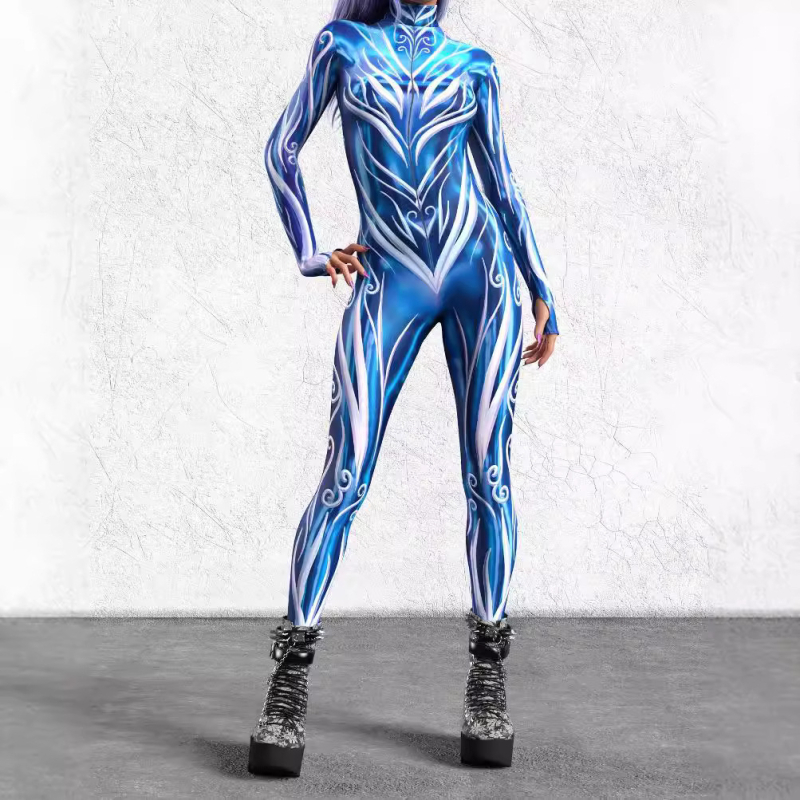2024 Halloween novi bodysuit s 3D digitalnim otiskom za odrasle cosplay, jednodijelni kostim