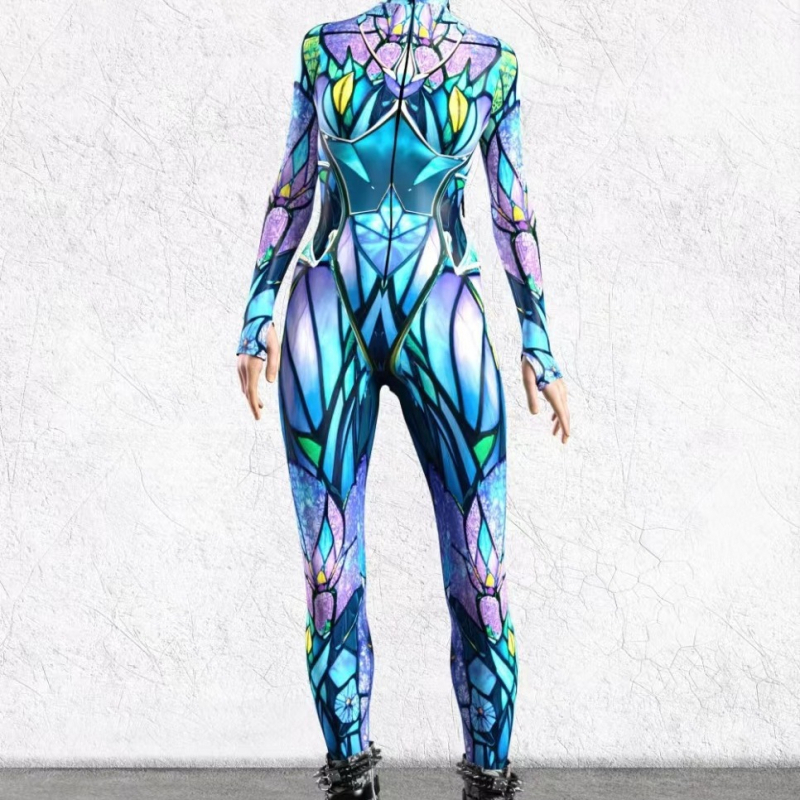 2024 Halloween novi bodysuit s 3D digitalnim otiskom za odrasle cosplay, jednodijelni kostim