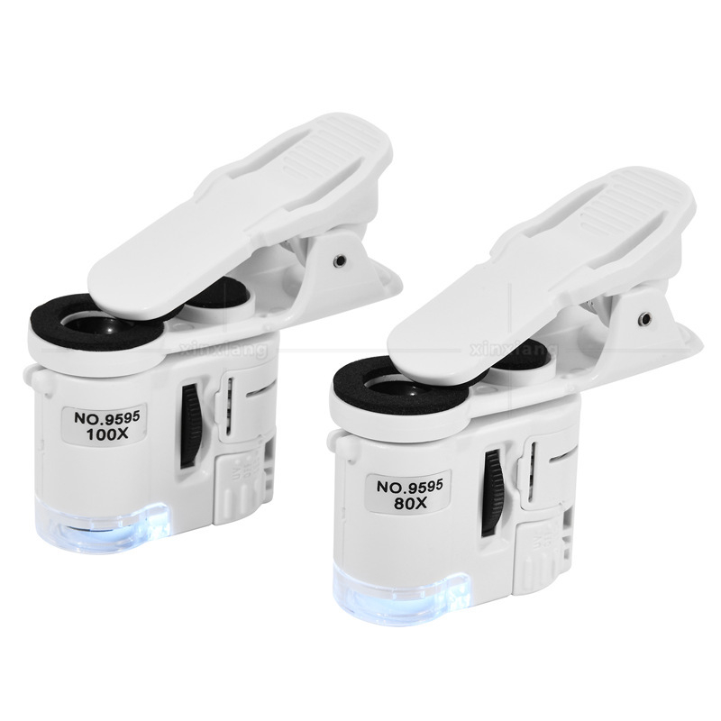 100x LED lupa, mini držač za telefon, za fotografiranje i provjeru novčanica, 80x mikroskop za nastavu