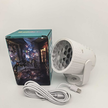 Lampă de masă RGB USB cu proiector cilindric, 16 modele de Crăciun — dinozauri și animale desenate, iluminare decorativă pentru atmosferă