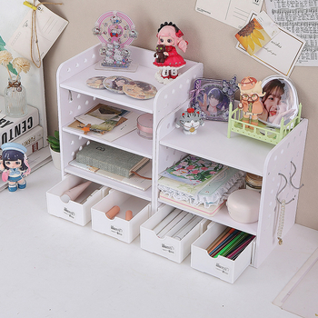 Pegboard stolni organizator s 3-slojnom policom i stalak za kartice