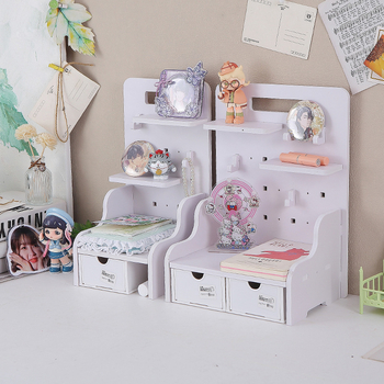 Pegboard stolni organizator s 3-slojnom policom i stalak za kartice