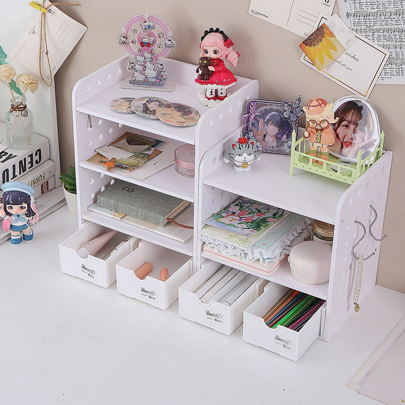Pegboard stolni organizator s 3-slojnom policom i stalak za kartice