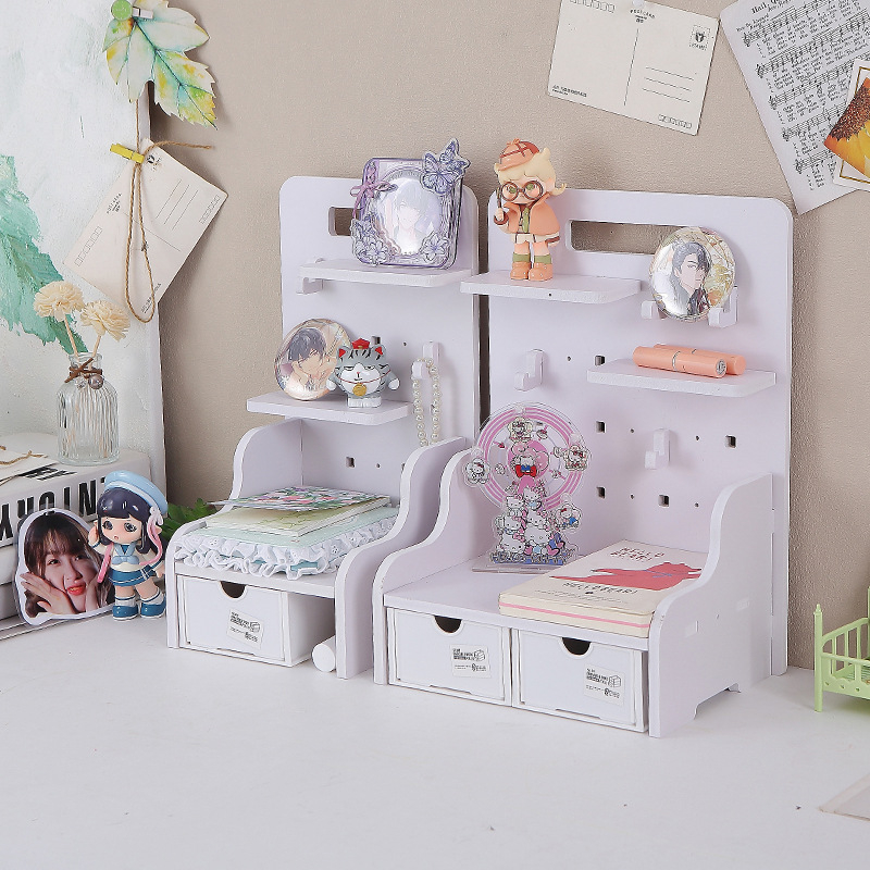 Pegboard stolni organizator s 3-slojnom policom i stalak za kartice
