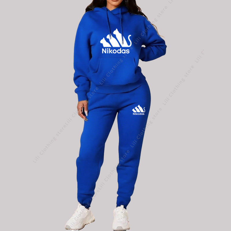 2026 jesen-zima unisex komplet s otiskom, uski kroj, casual nošenje