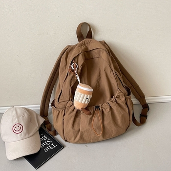 Női pliszírozott nejlon hátizsák, nagy kapacitású, városi stílusú iskolai hátizsák lányoknak