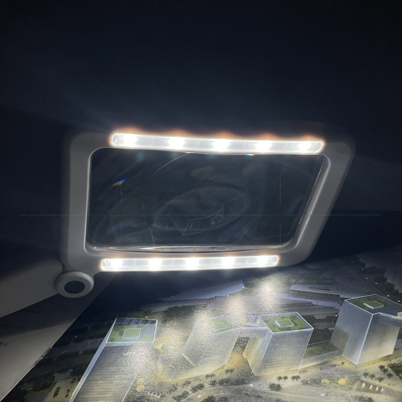 CEENDA pravokutna sklopiva lupa s 10 LED, punjiva, dodirni prekidač, tri razine osvjetljenja, za čitanje