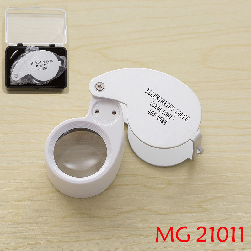 MG21011 Osvijetljeno povećalo za nakit, visokog uvećanja, aluminijsko kućište, PVC kutija