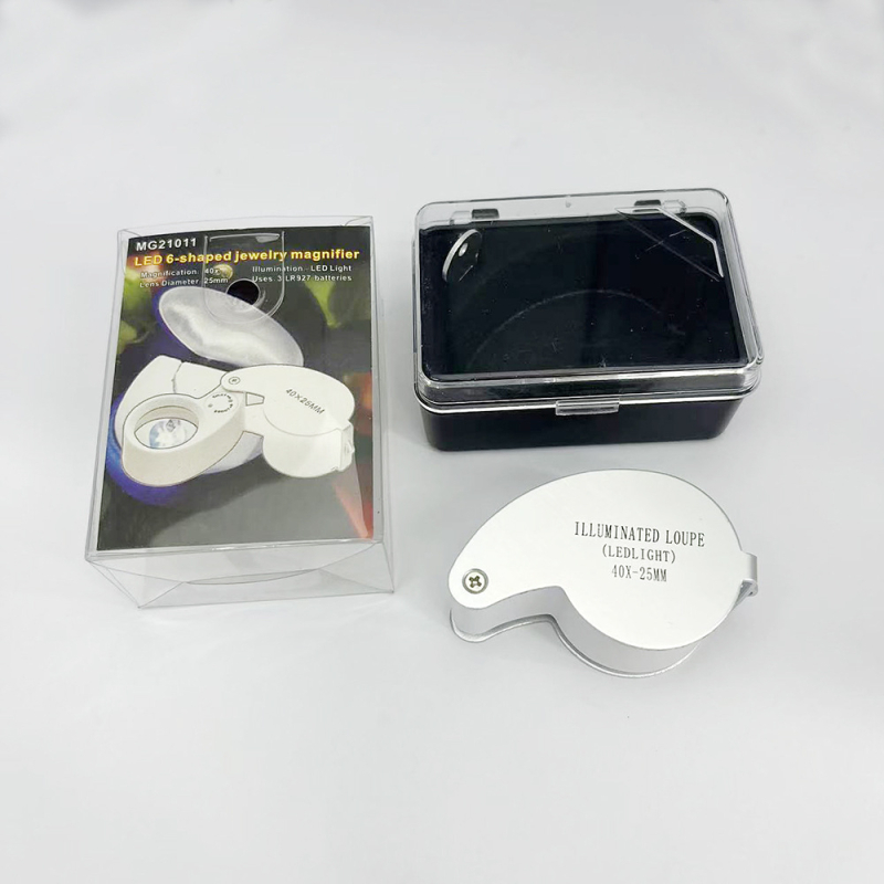 MG21011 Osvijetljeno povećalo za nakit, visokog uvećanja, aluminijsko kućište, PVC kutija