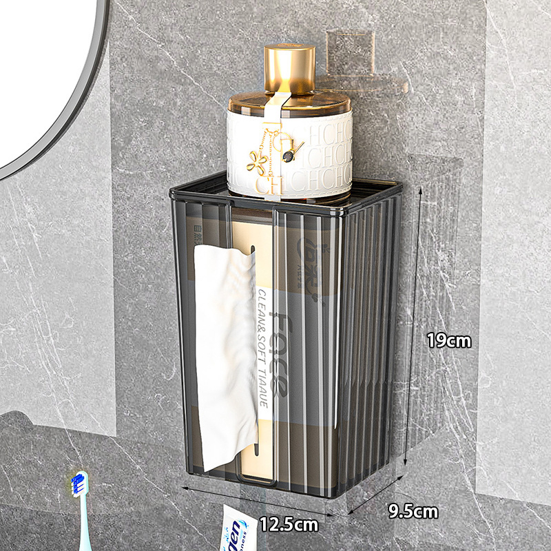 Zidna kutija za maramice bez bušenja, vodootporan dispenser za kupaonicu, lagani luksuzni organizator za pohranu