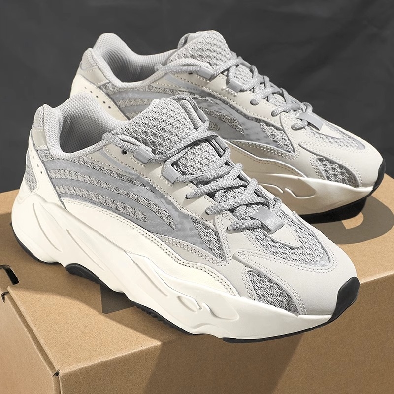 Pantofi sport cu platformă unisex, talpă groasă, exterior textil, vârf ascuțit, gleznă joasă, talpă din cauciuc, branță PU, lansare în 2025