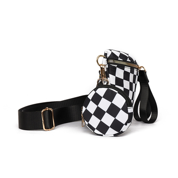 Ženska crossbody torba s kariranim uzorkom, oblik školjke, korejski stil, velika kapaciteta