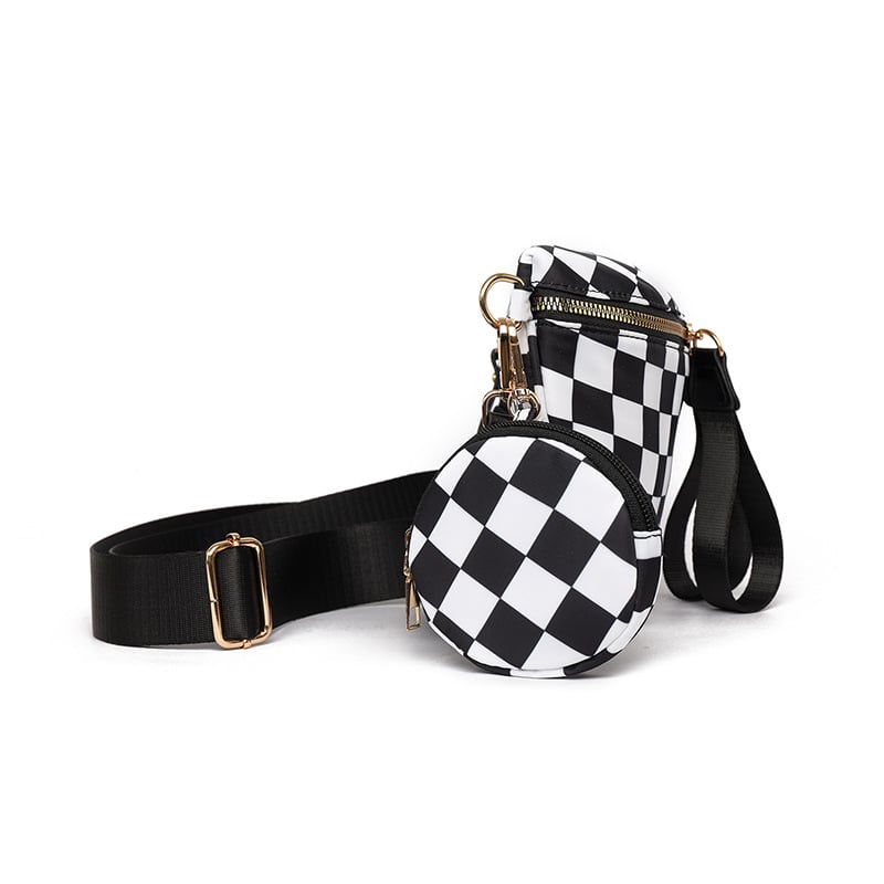 Ženska crossbody torba s kariranim uzorkom, oblik školjke, korejski stil, velika kapaciteta
