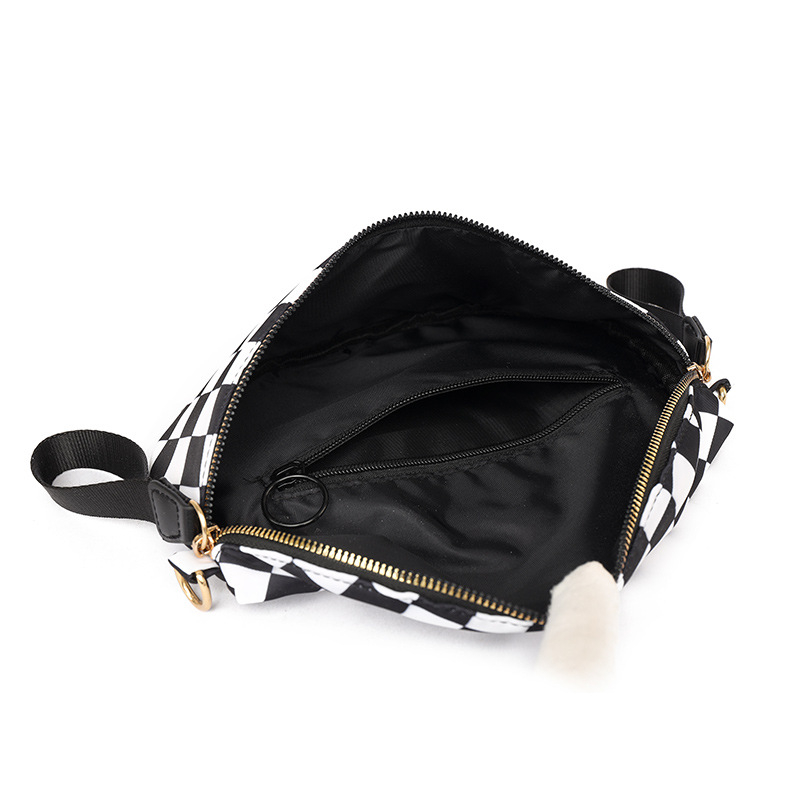 Ženska crossbody torba s kariranim uzorkom, oblik školjke, korejski stil, velika kapaciteta