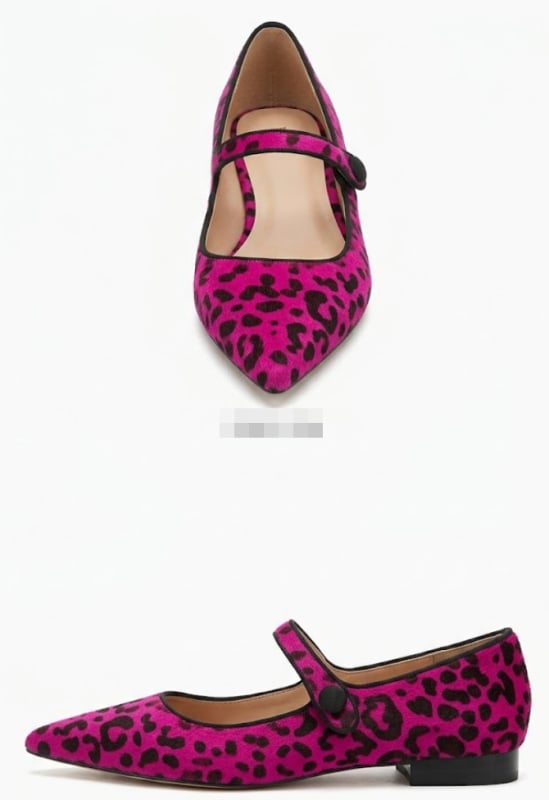 Női Mary Jane cipő leopard mintával, retro stílus, egy csatos pánt, kerek orr, alacsony sarka, tavaszra és őszre.