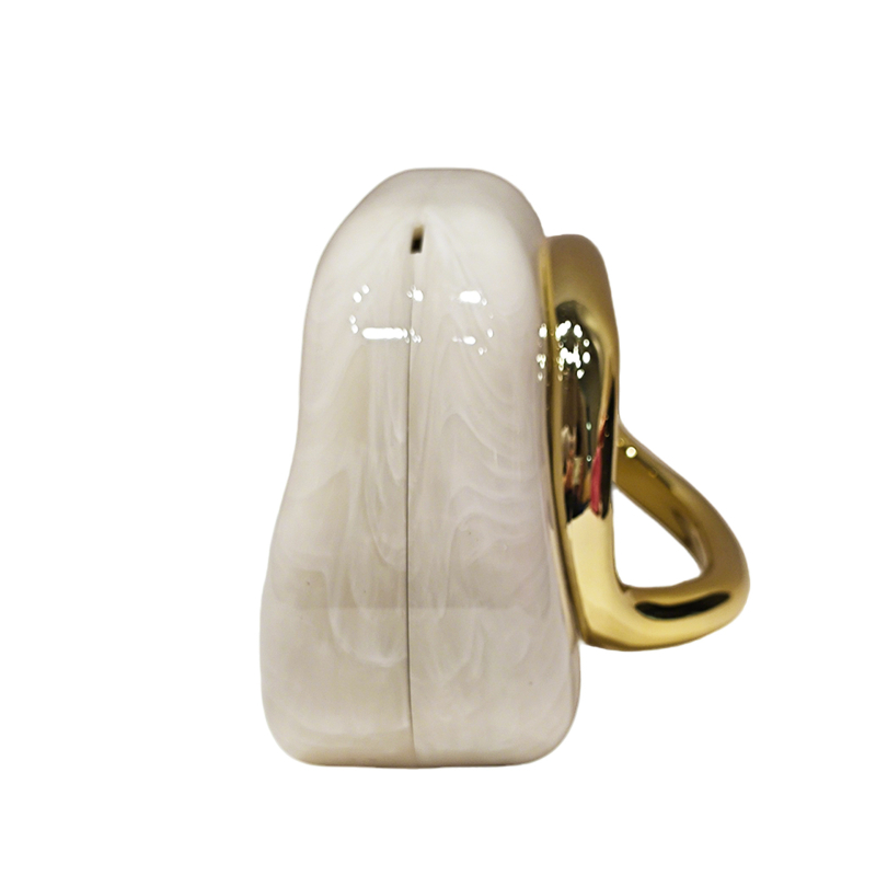 Mala akrilna torbica s metalnim lancem, retro stil, večernja crossbody torba