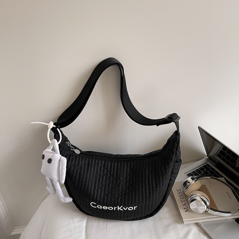 Jesen 2025 – Dumpling torba u japanskom stilu, velika kapaciteta, ženska crossbody torba, srednje veličine, platno