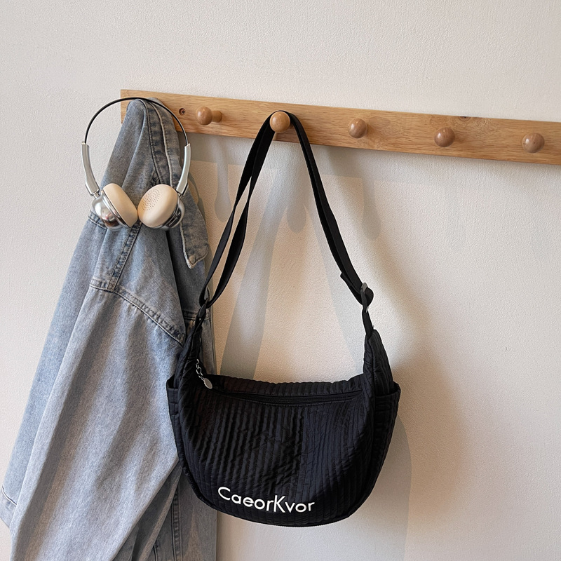 Jesen 2025 – Dumpling torba u japanskom stilu, velika kapaciteta, ženska crossbody torba, srednje veličine, platno