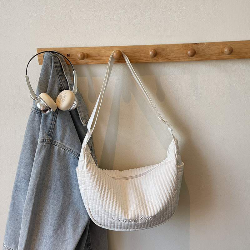 Jesen 2025 – Dumpling torba u japanskom stilu, velika kapaciteta, ženska crossbody torba, srednje veličine, platno