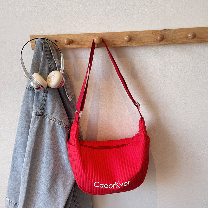 Jesen 2025 – Dumpling torba u japanskom stilu, velika kapaciteta, ženska crossbody torba, srednje veličine, platno