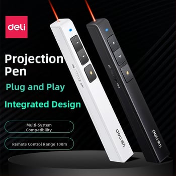 Deli 2802 pero na prechod strán, PPT diaľkové ovládanie, laserové projekčné pero, elektronický ukazovateľ pre výučbu, USB multimediálny nástroj