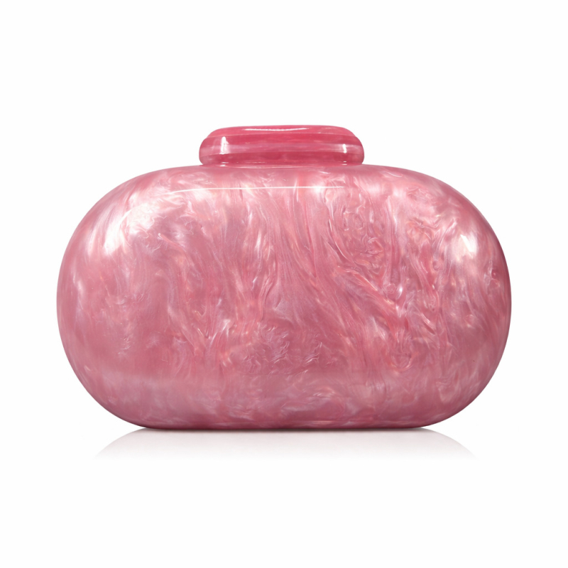 Ženska večernja torbica od akrila, u obliku ovalne školjke, crossbody torba