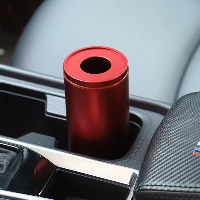 Kutija za papirnate maramice za automobil, kružni spremnik od aluminijske legure, prilagodljiv dizajn